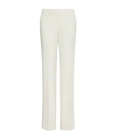 Marella Flared Viscose-blend Trousers In White