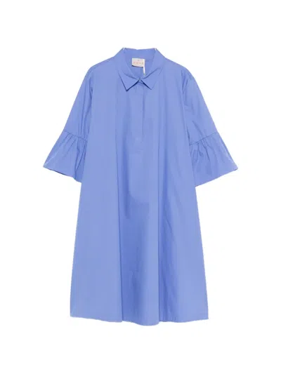 Marella Flared-sleeve Mini Dress In Blue