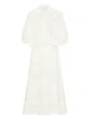 Marella Floral-embroidered Linen Dress In Neutral