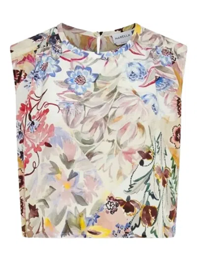 MARELLA FLORAL-PATTERN SILK TOP