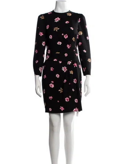 Pre-owned Marella Floral Print Mini Dress In Black