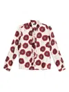 Marella Floral-print Tie-neck Shirt In Neutral
