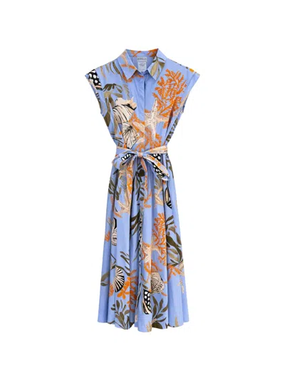Marella Floral Shirt Dress In Blue