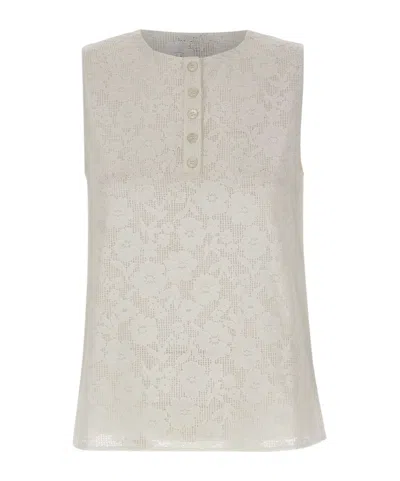 Marella Cantico Floral Lace Top In White