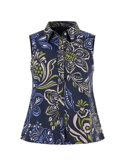 Marella Floral-print Sleeveless Shirt In Animal Print