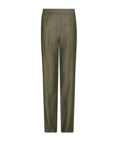 Marella Fluid Twill Trousers - Kaki In Green