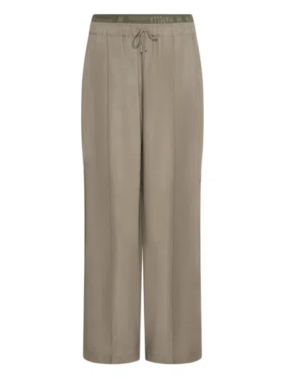 Marella Straight-fit Stretch Viscose And Linen Trousers In Brown