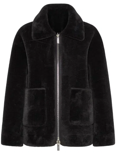 Marella Reversible Faux-fur Coat In Black