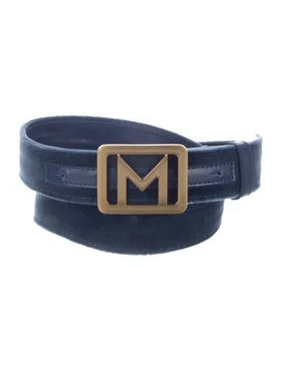 Pre-owned Marella Fur Belt In Blue