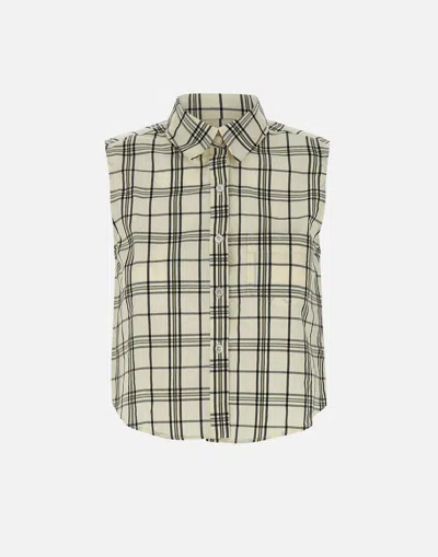 Marella Furio Cotton Checked Sleeveless Shirt