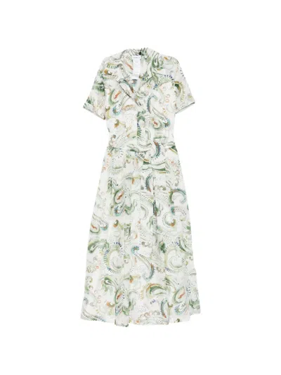 Marella Galli Short-sleeve Midi Dress In Multi