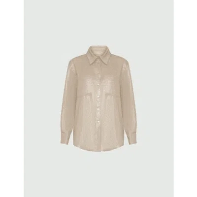Marella Gente Sparkle Lurex Linen Shirt Size: 12, Col: Gold