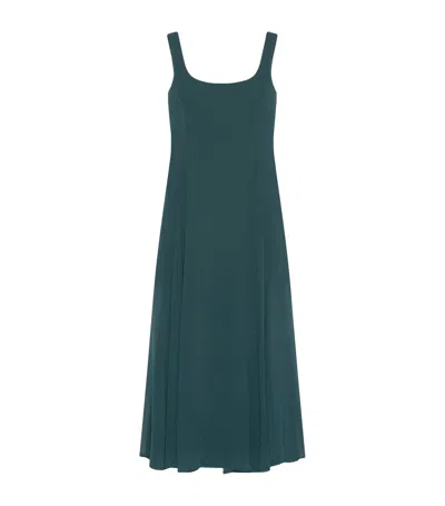 Marella Georgette Sleeveless Midi Dress In Green