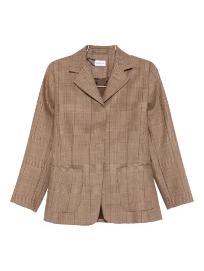 Marella Glauco Check-pattern Blazer In Brown