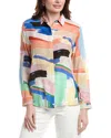 Marella Goccia Abstract-print Button-down Silk Blouse In White