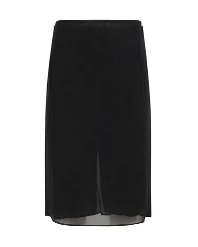Marella Gonna Midi In Georgette Nera In Black