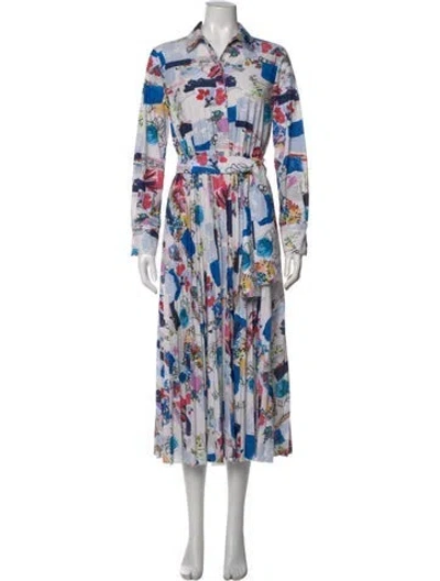 Pre-owned Marella Graphic Print Midi Length Dress In Neutrals
