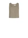 Marella Green Top In Viscose And Linen