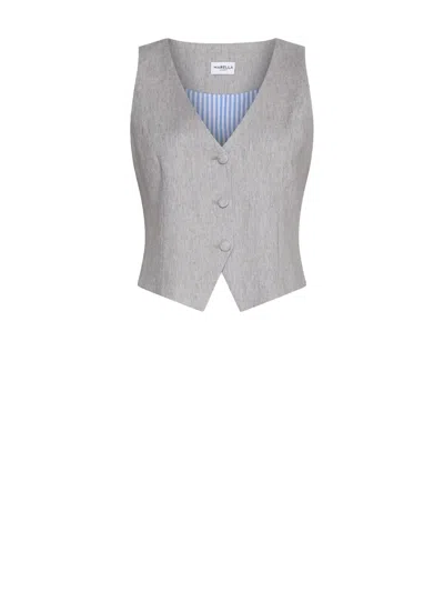 Marella Grey Vest In Multi