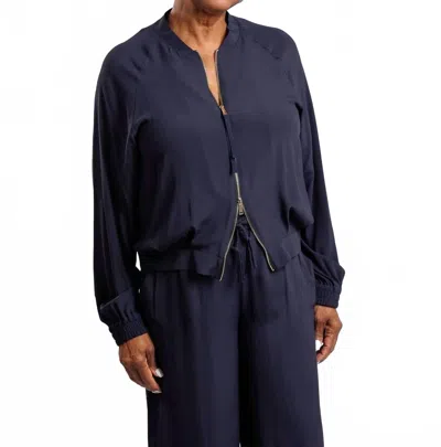 Marella Grinta Crepe Jacket In Navy In Blue