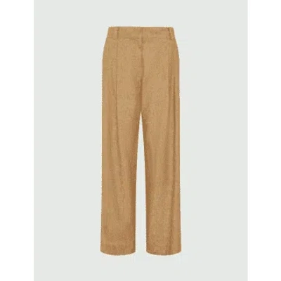 Marella Guida Sparke Lurex Linen Trousers Size: 12, Col: Gold