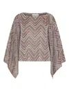 Marella Herringbone-patterned Lurex Blouse In Multi