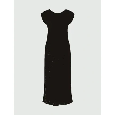 Marella Hidalgo Cap Sleeve Fitted Midi Dress Size: 12, Col: Black