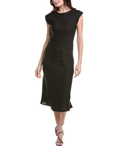 Marella Hidalgo Linen Midi Dress In Black