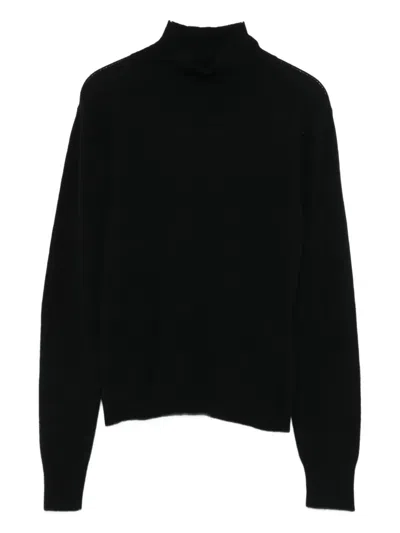 Marella High-neck Long-sleeve Sweater In Black