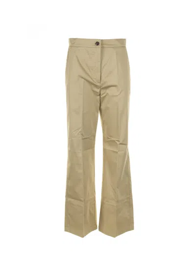 Marella High-waisted Wide Leg Trousers In Green