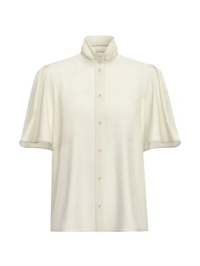 Marella High-neck Flared-sleeve Shirt In Transparent