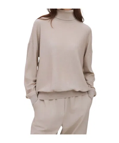 Marella High-neck Knit Sweater In Neutral