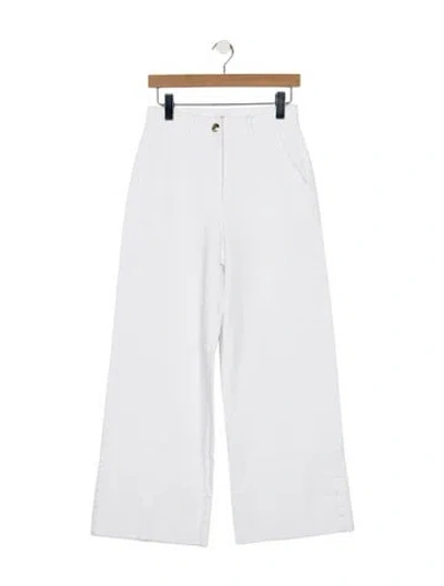 Pre-owned Marella High-rise Wide Leg Jeans In White