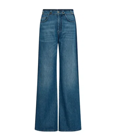 Marella High-waisted Denim Wide-leg Jeans In Blue
