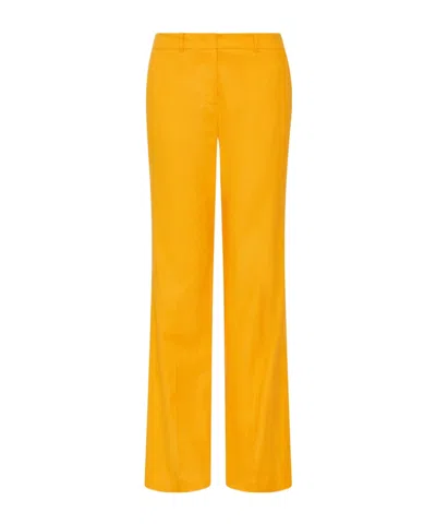 Marella High-waisted Micro-hair Casual Pants In Orange
