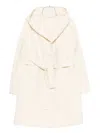 Marella Hooded Belted Coat In Neutral