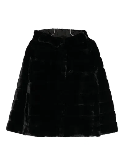 Marella Hooded Faux-fur Jacket In Black