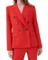 Marella Humour Double Breasted Blazer In Red In Red