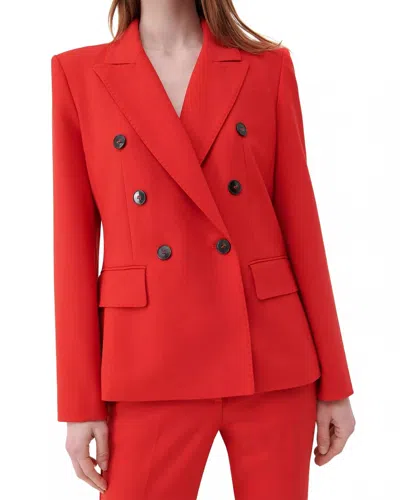 Marella Humour Double Breasted Blazer In Red
