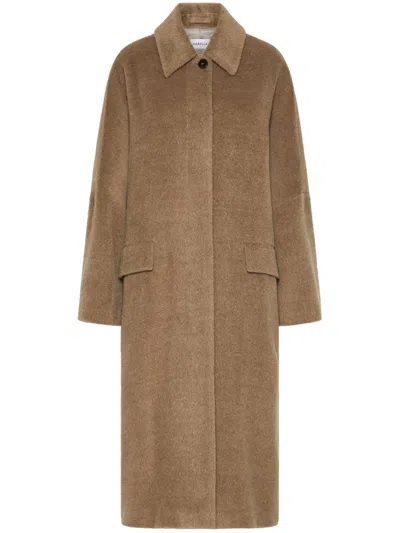 Marella Single-breasted Coat In Brown