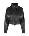 Marella Button Lambskin Jacket In Gray