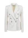 MARELLA WOMENS DOUBLE-BREASTED CHALK JACKET
