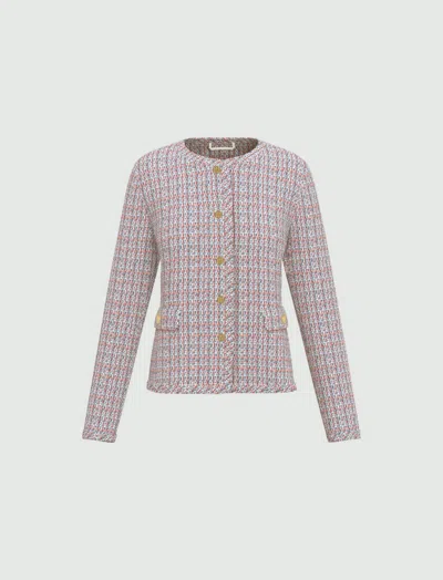 Marella Jacket In Blue Mat In Pink