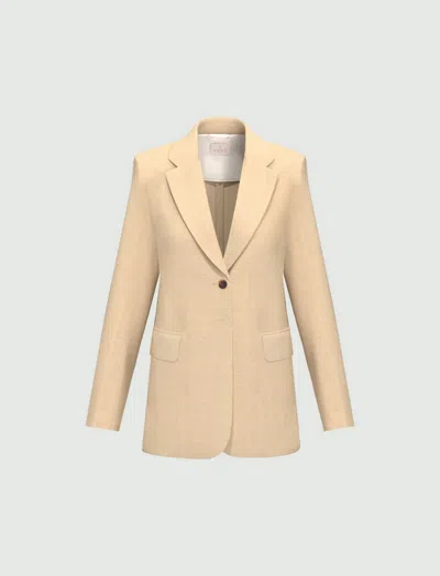 Marella Jacket Mixed Linen Woman Beige In Multi
