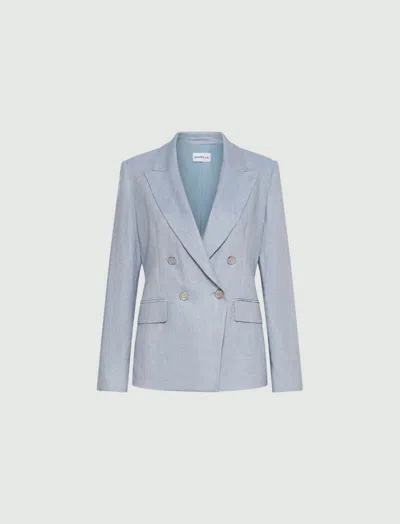 Marella Jacket Mixed Linen Woman Blue