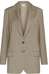 Marella Elegia Two-button Twill Blazer In Green