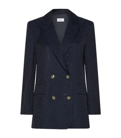 Marella Jacquard Double-breasted Blazer In Black