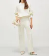 Marella Office Sweater With Jacquard Palm Tree Detail In White In Multi