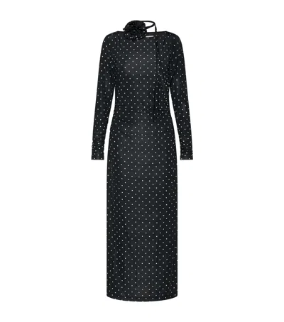 Marella Jersey Polka-dot Maxi Dress In Black