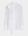 MARELLA KETCH ROSETTE RUFFLED POPLIN SHIRT